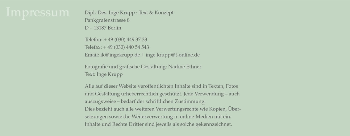 Inge Krupp | Text & Konzept